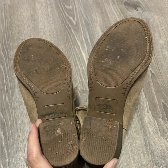 Rock & Candy Women's fringe Cream and Tan Boots size 7.5 - Picture 7 of 8